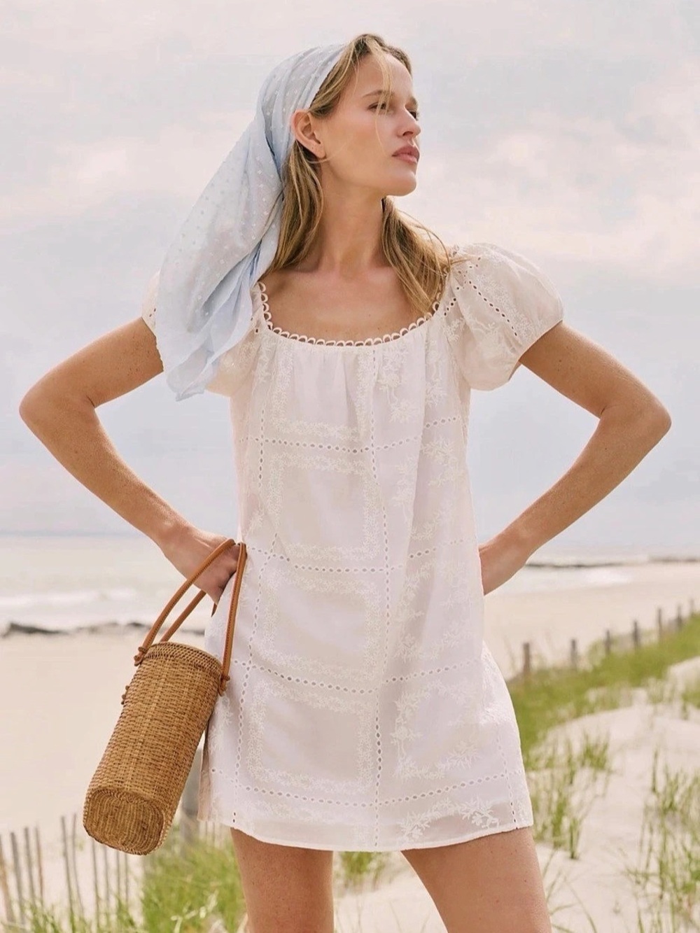 Kourt Nya Dress White Mini Dress Size Large NWT